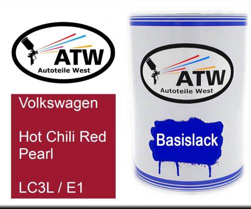 Volkswagen, Hot Chili Red Pearl, LC3L / E1: 500ml Lackdose, von ATW Autoteile West.